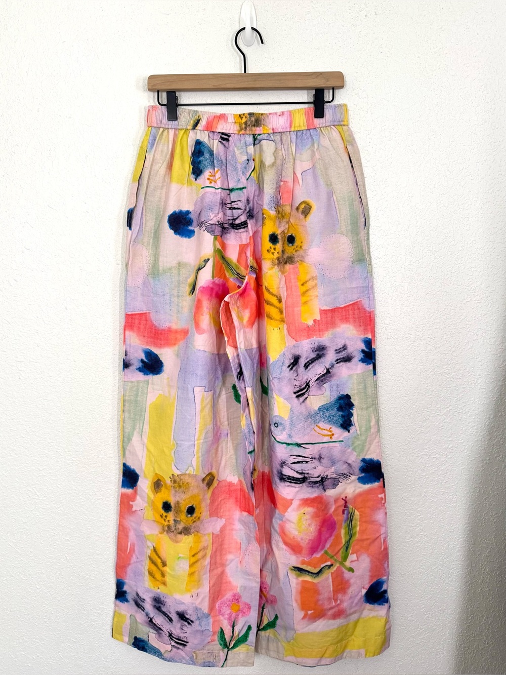 Lyre Bird x Yumi Kimura Anthropologie Wren Boxer Wide Leg Pajama Pant Medium NEW - Picture 5 of 7